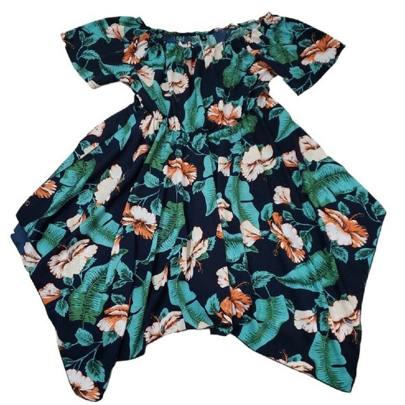 Bloom Chic ~Woman Plus Size 22~ Blue/Orange Floral Print Flare Dress Unlined. - Picture 10 of 12